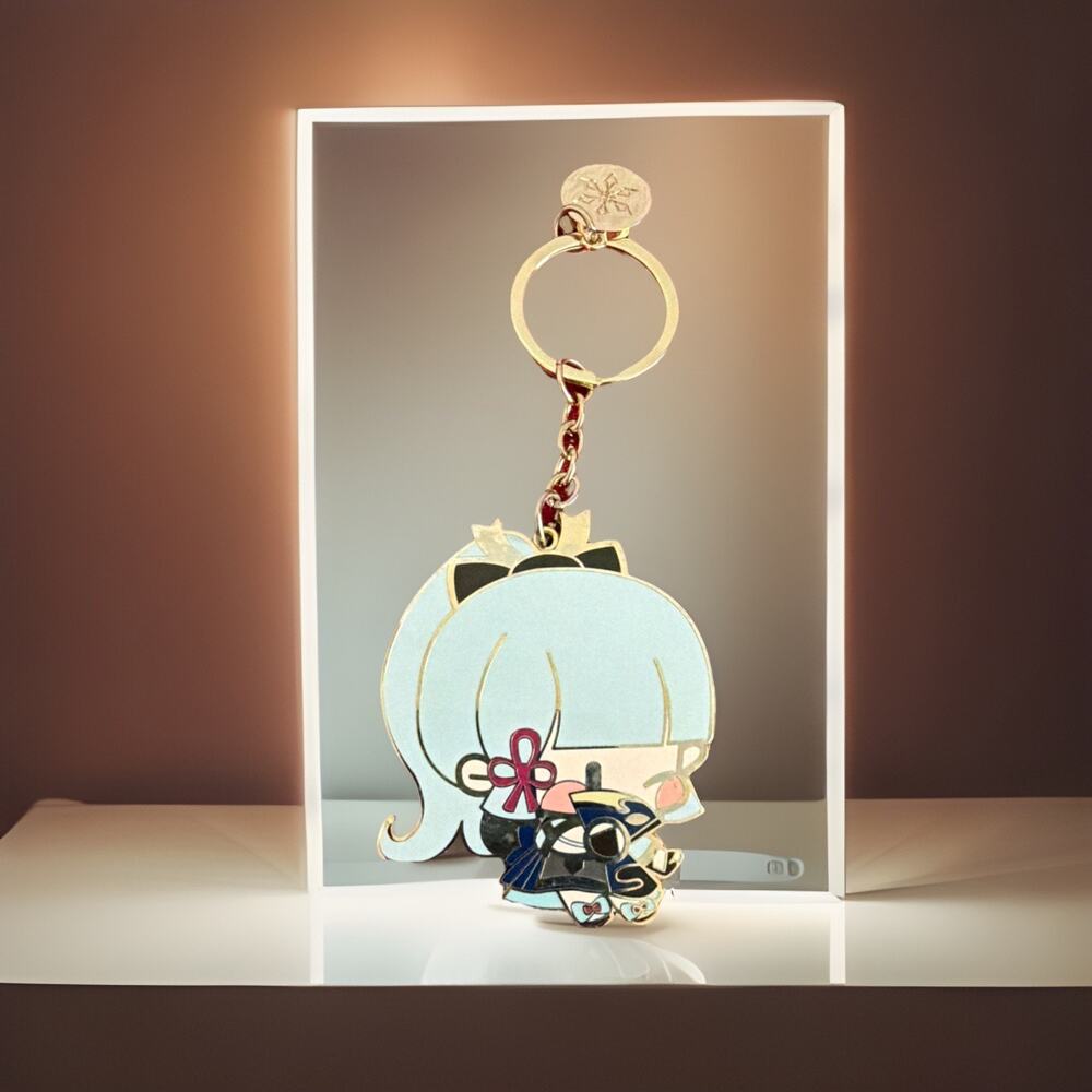 Genshin Impact Official Characters Metal Pendant Keychains Charm Collection Gift